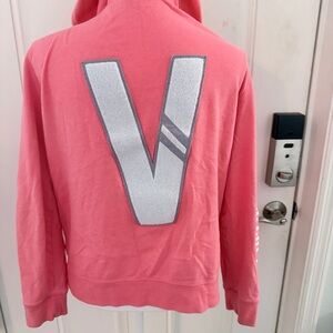 Victoria’s Secret Fashion Show Full Zip Hoodie L | Coral Logo Sleeve